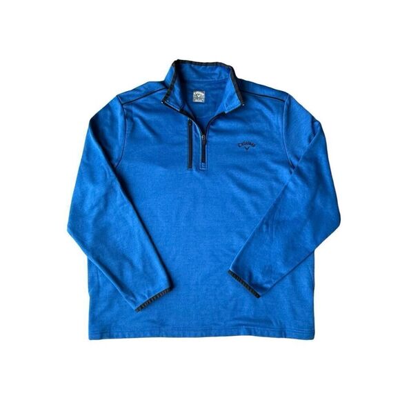 Callaway Men’s Golf 1/4 Zip Tech Fleece In Olympian Blue Heather Size L - Picture 7 of 10